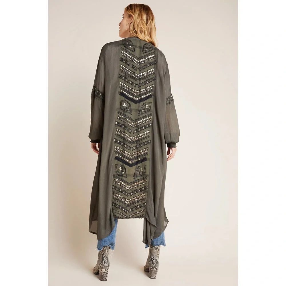 Anthropologie Suzette Embellished Duster Kimono By Muche et Muchette
